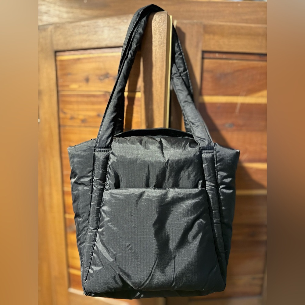 baggu mini puffy tote - black